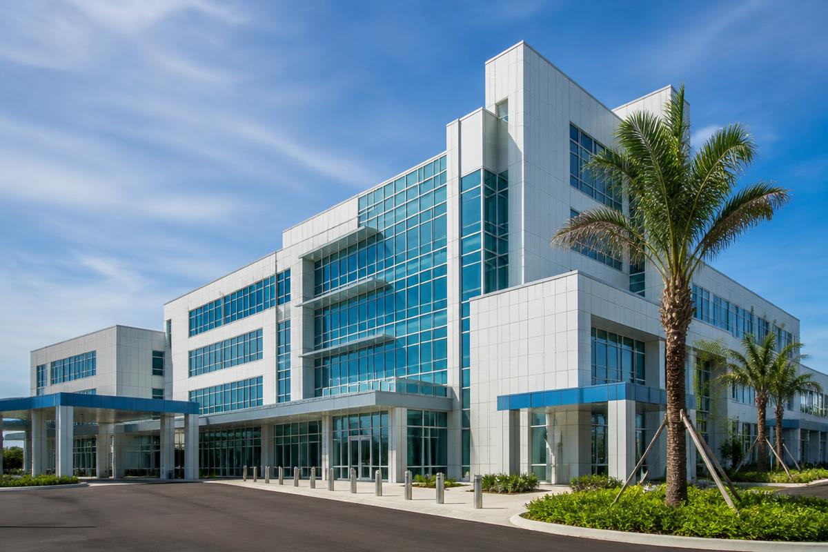 Modern multi-speciality hospital building